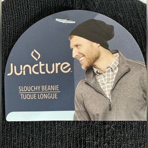 NWT Juncture Men’s Slouchy Black Beanie Hat Cap. One Size Fits Most.